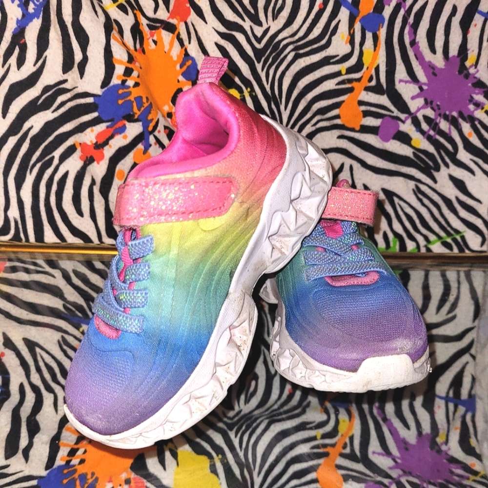 Girls Light Up, Rainbow Sneakers